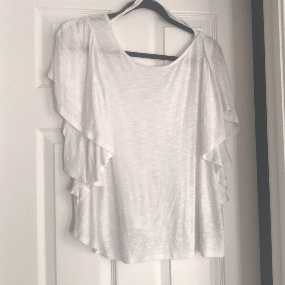 The Gap White Flutter Sleeve Cotton shirt